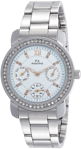 maxima silver chain watches