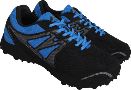 nivia men's marathon mesh pu blue and black running shoes
