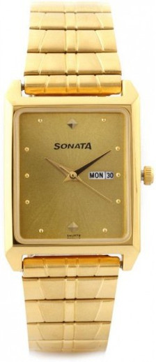 sonata watch golden colour price