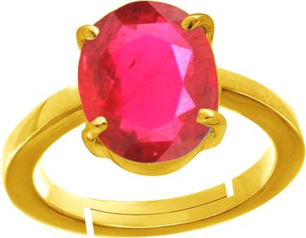 Rama Mool Chand 8 Ratti Ruby Stone Manik Ring Panchdhaatu Adjustable Ring Ruby Stone 8 Ratti Certified Natural Chunee Stone Rashi Ratan Gemstone Anguthi For Men And Women Metal Ruby Gold inr