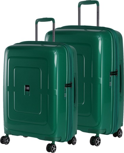 dark green luggage