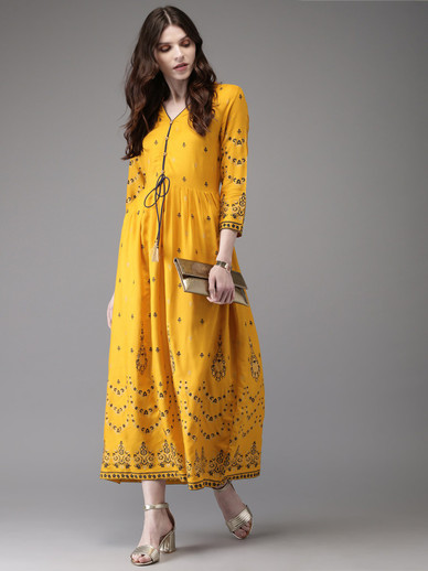 myntra yellow dress