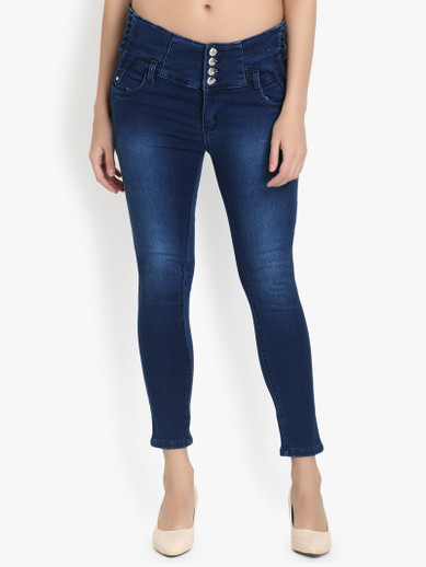 German Club Skinny Women Blue Jeans 