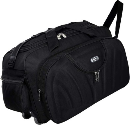 black travel bag with wheels