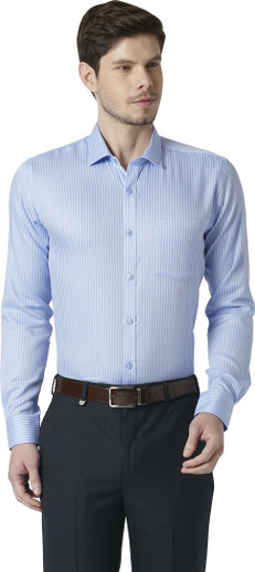 PARK AVENUE Men Self Design Casual Blue 