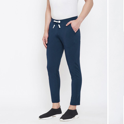 CNC Solid Men Dark Green Track Pants 