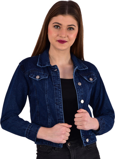 Full Sleeve Solid Women Denim Jacket 