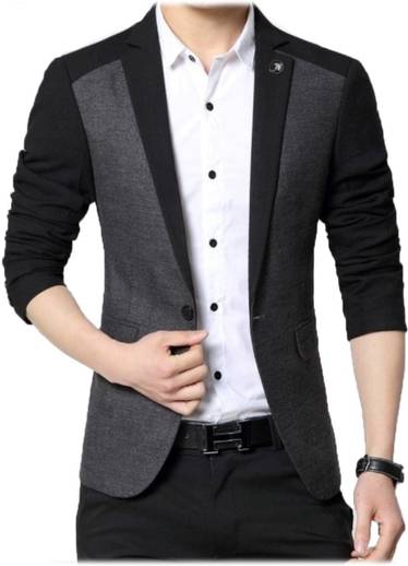 Bregeo Fashion Solid Single Breasted Festive Party Casual