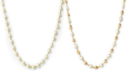 Gold Era White \u0026 Gold Plated Pearl Mala 