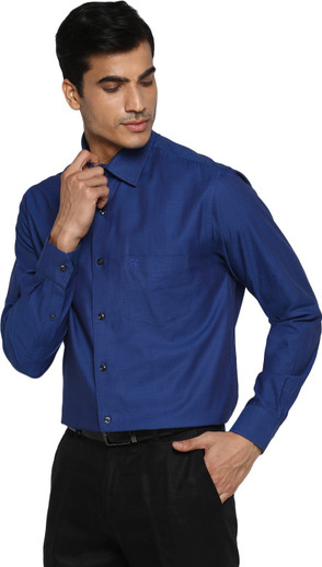 CANTABIL Men Solid Formal Blue Shirt 