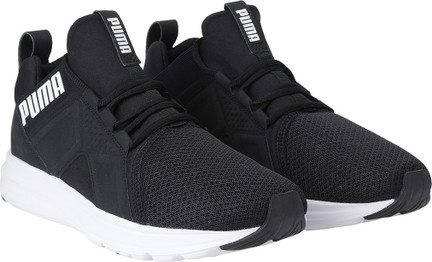 puma black mesh running shoes