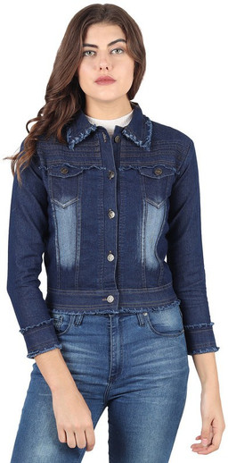 Full Sleeve Washed Women Denim Jacket 
