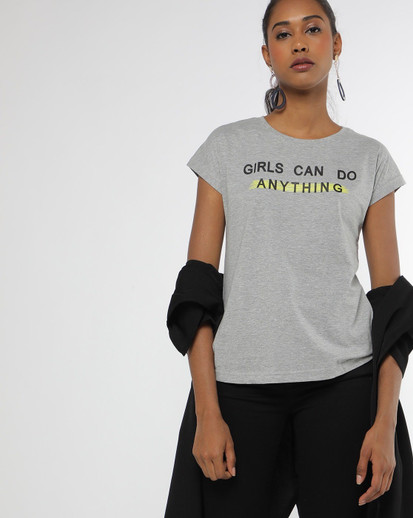 Buy dnmx Printed Women Round Neck Pink 