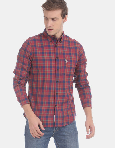 U.S. POLO ASSN. Men Checkered Casual 