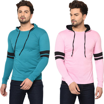 Behemoth Striped Men Hooded Neck Pink 