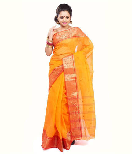 yellow tant saree