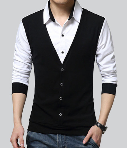 Try This Solid Men Polo Neck White 
