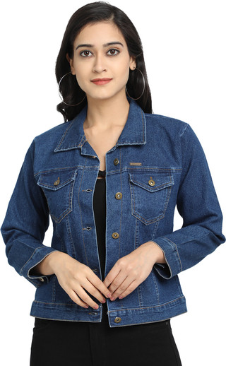 Full Sleeve Solid Women Denim Jacket 