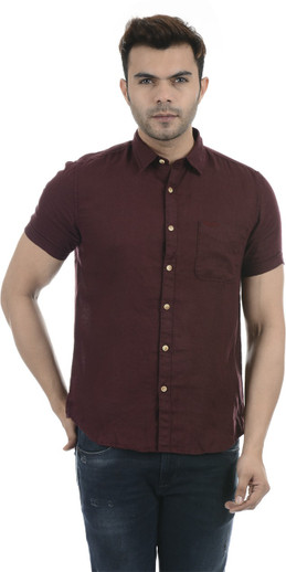 Pepe Jeans Men Solid Casual Brown Shirt 