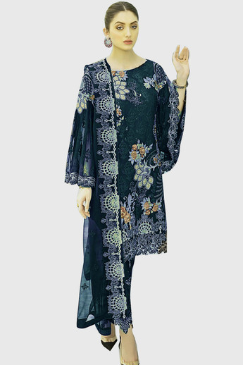 DIGIMAA Heavy Georgette Embroidered 