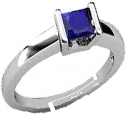 AQUAGEMS Adjustable Women Ring Certified Natural Blue ...