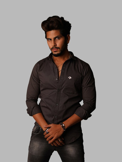 MEN CASUAL PLAIN SHIRT Men Solid Casual 