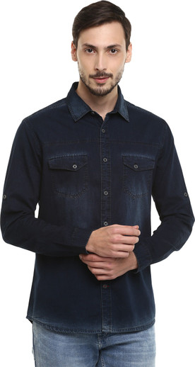 RED CHIEF Men Solid Casual Blue Shirt 