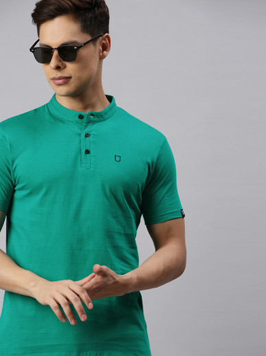 Pointer Solid Men s Dark Green T-Shirt 