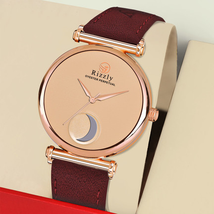 Grey Straps Leather Belt Watch 