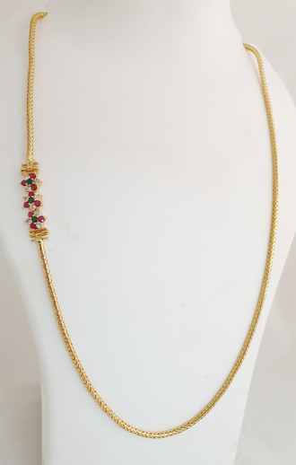 elegents 3 flower RUBY MOP chain Cubic 