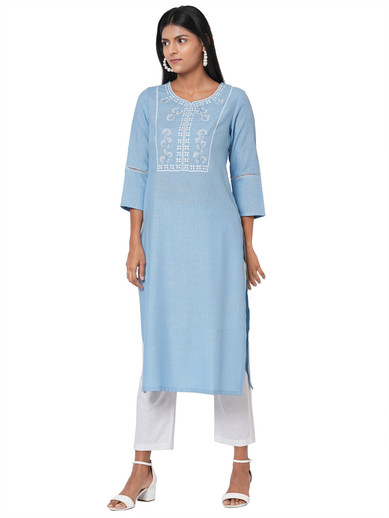 Os Women Floral Print Straight Kurta 