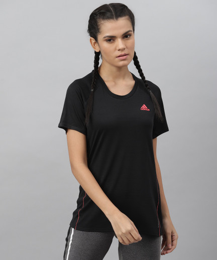 Buy ADIDAS Self Design Women Round Neck 