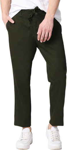 BEWAKOOF Slim Fit Men Black Trousers 