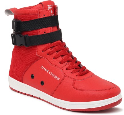 nike red high ankle shoes