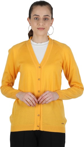 womens light yellow cardigan