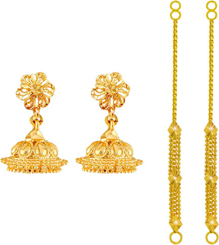 Kaan Jhumka Jhumki Earrings Pearl Alloy 