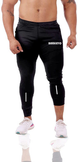 Barkeyo Solid Men Black Track Pants 