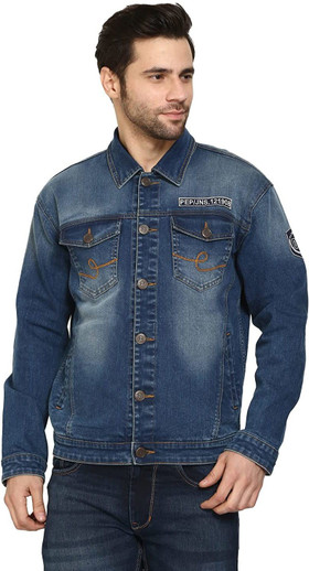 Sleeve Washed Men Denim Jacket 