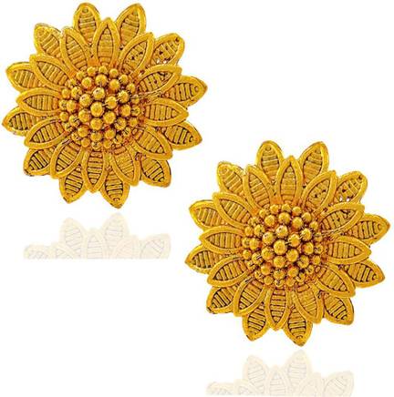 Flipkart Com Buy Saizen Traditional Ethnic Gold Plated Round Alloy Floral Stud Earring For Women Girls Alloy Stud Earring Online At Best Prices In India