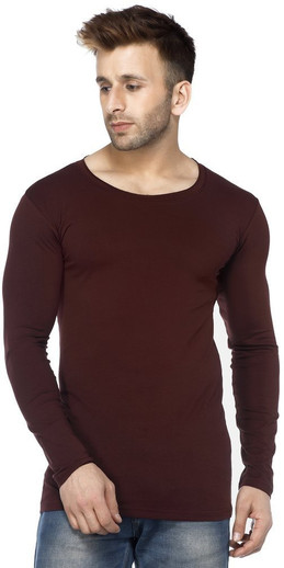 Tinted Solid Men V-neck Maroon T-Shirt 