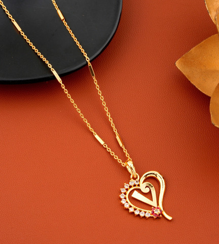 Jewel WORLD V letter locket pendants 