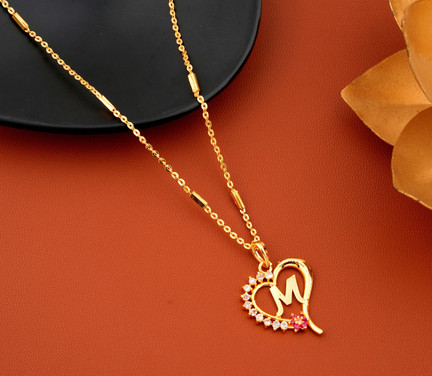 Vraj india M letter locket pendants 
