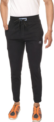 SKYKNIT Solid Men Black Track Pants 
