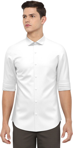 PETER ENGLAND Men Printed Formal White 