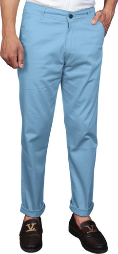 Red Flame Slim Fit Men Grey Trousers 
