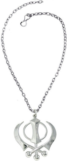 SILVOSWAN Sikh Khanda Locket with Chain 
