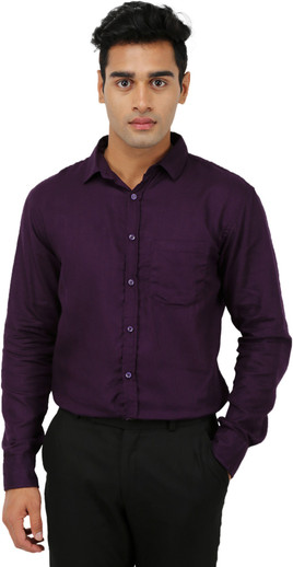 Men Solid Formal Purple Shirt 