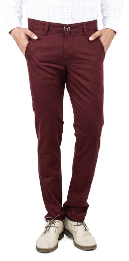 maroon colour jeans pant