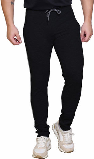 Star Fox Solid Men Black Track Pants 