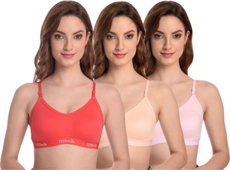 TEENPLUS style cotton bra non padded full support bra for